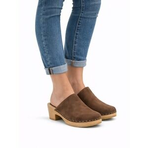RAG & CO Brown Suede Wooden Clogs Size 10 NWT Slip-On Platform